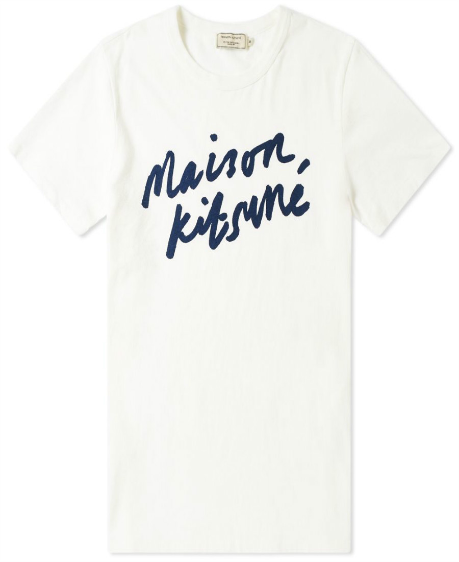 Maison Kitsuné Logo印花t恤 In Latte | ModeSens