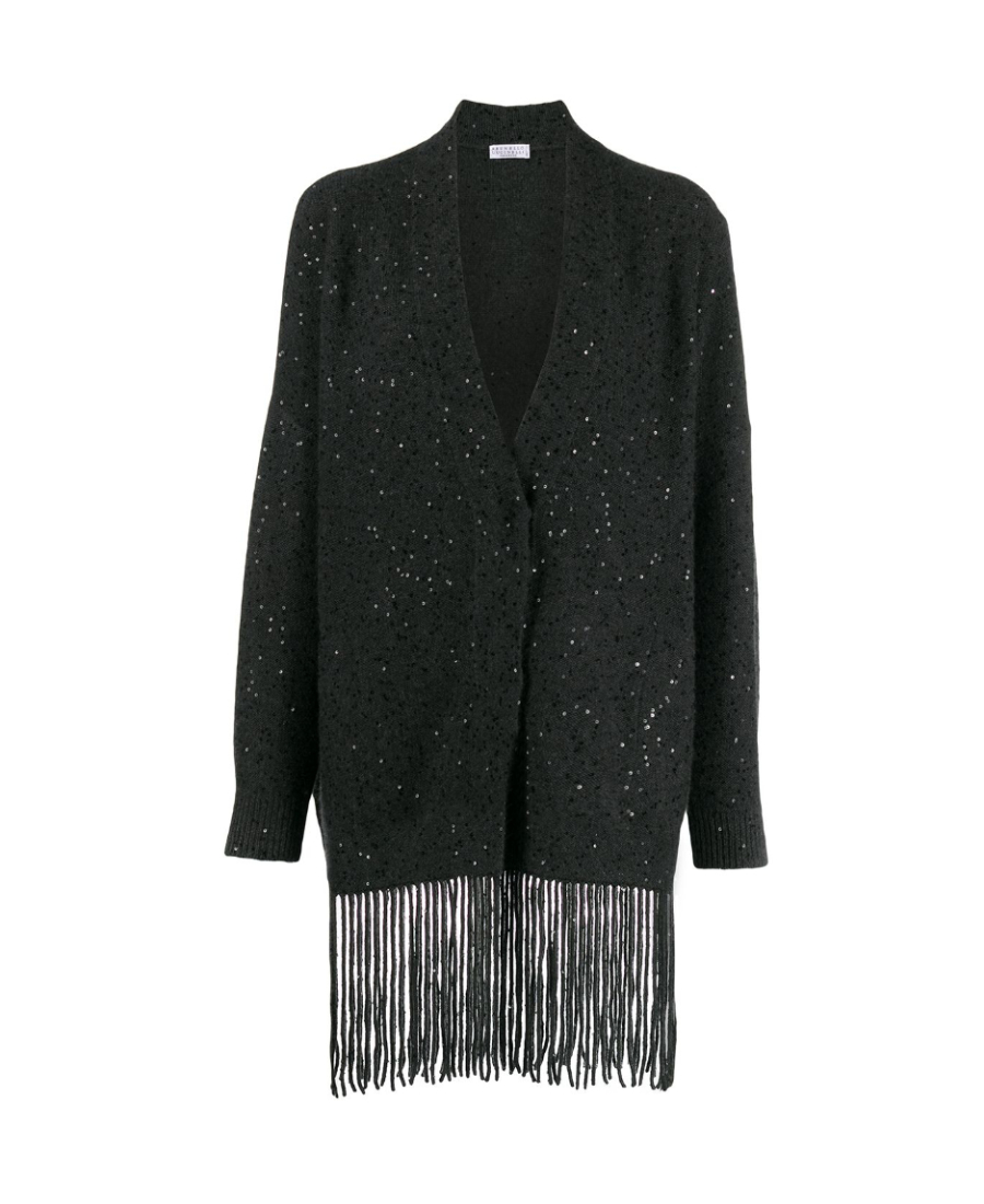 sequin fringe cardigan