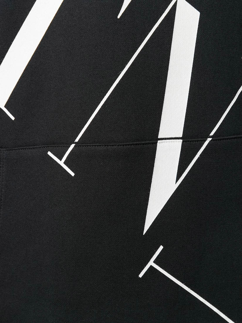 Valentino 【预售】黑色logo印花连帽卫衣 In Black | ModeSens