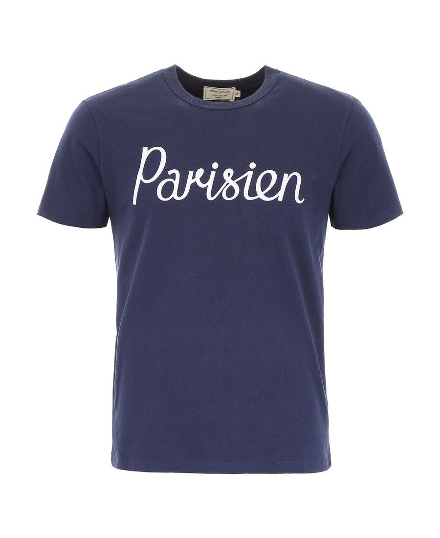 Maison KitsunÉ Parisien Printed Cotton Jersey T-Shirt, Navy In Blue ...