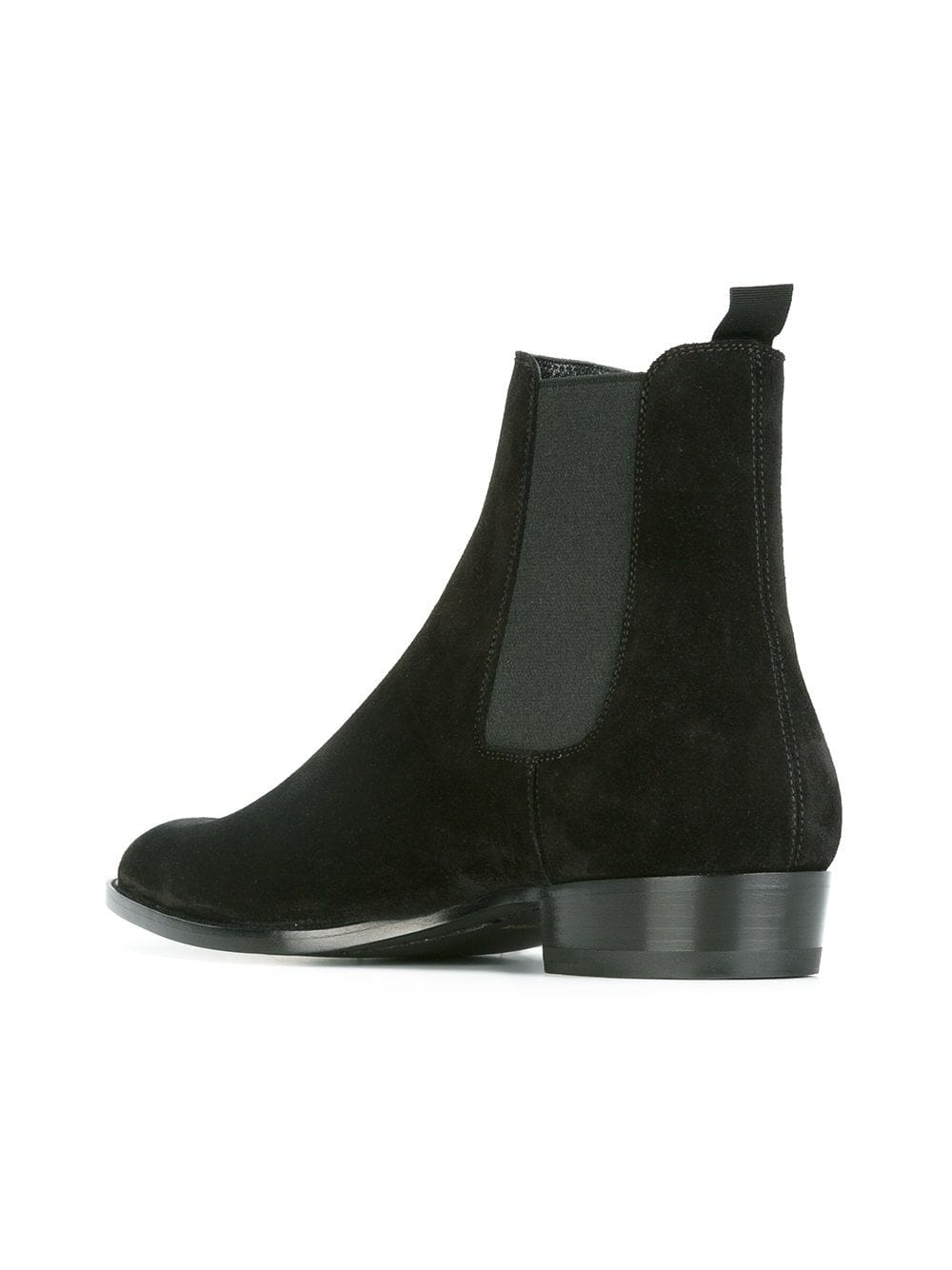 Saint Laurent Black Suede Wyatt Chelsea Boots | ModeSens